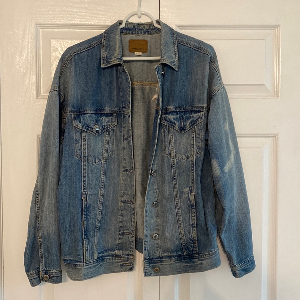 Large Fitting Patchwork Denim Jacket - image 1